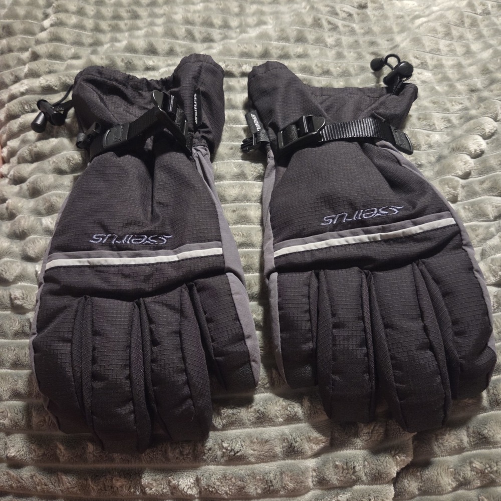 Seirus Heatwave Accel Mens Ski Gloves Black Gray Waterproof Insulated Winter M
